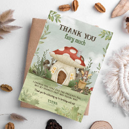 Tarjeta De Agradecimiento Fairy First Woodland Mushroom 1º cumpleaños
