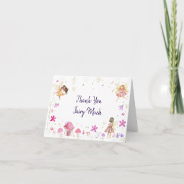 Tarjeta De Agradecimiento Fairy Garden Floral Birday