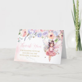 Tarjeta De Agradecimiento Fairy pink forest Thank You Card 