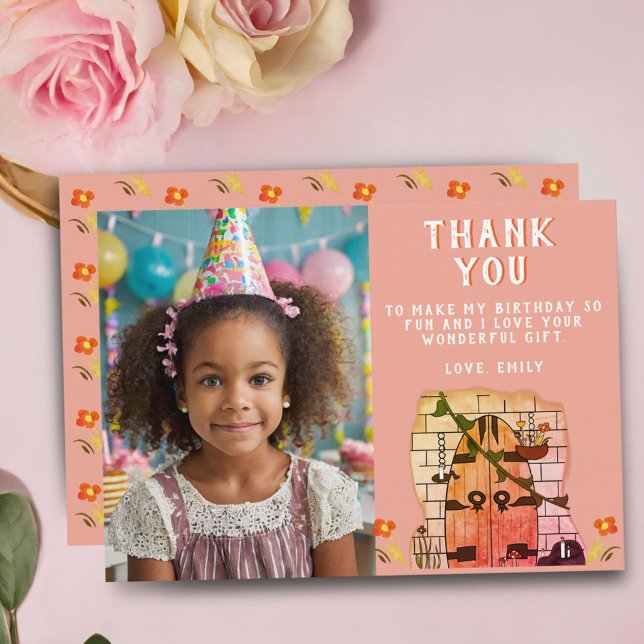 Tarjeta De Agradecimiento Fairy Tale Door Flower Drawing Birday Photo (Subido por el creador)