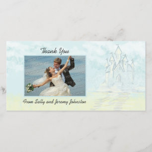 Tarjeta De Agradecimiento Fairy Tale Sand Castle Beach Wedding Gracias