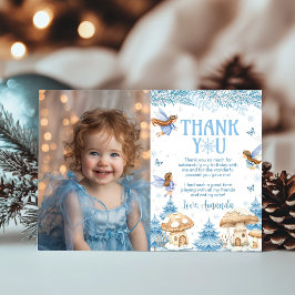 Tarjeta De Agradecimiento Fairy Winter Wonderland Birthday Photo