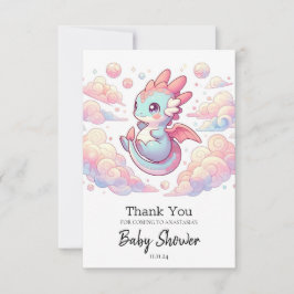 Tarjeta De Agradecimiento Fairytale Dragon Baby Shower