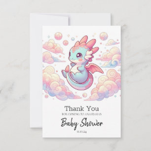 Tarjeta De Agradecimiento Fairytale Dragon Baby Shower