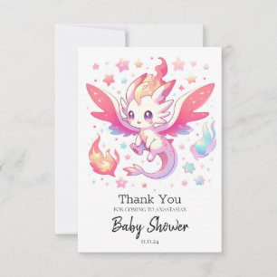 Tarjeta De Agradecimiento Fairytale Fiery Dragon Baby Shower