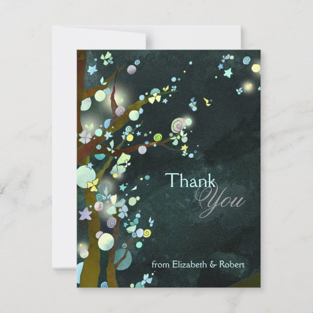 Tarjeta De Agradecimiento Fairytale Forest Boda Gracias (Anverso)