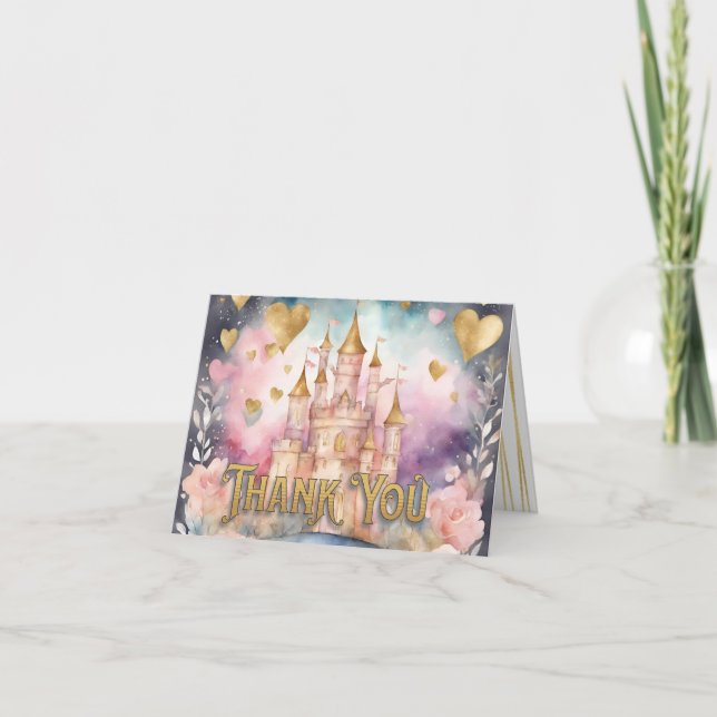 Tarjeta De Agradecimiento Fairytale Princess Baby Shower (Anverso)