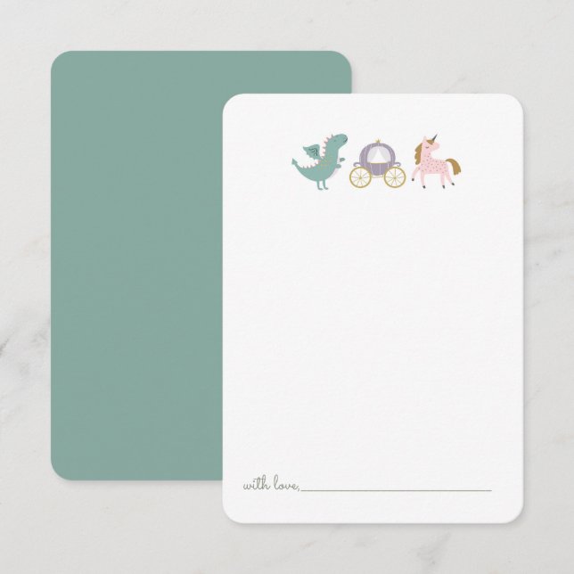 Tarjeta De Agradecimiento Fairytale Princess Castle Birthday Time Capsule (Anverso / Reverso)