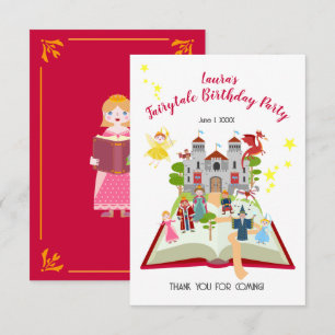 Tarjeta De Agradecimiento Fairytale Stories Chica fiesta de cumpleaños