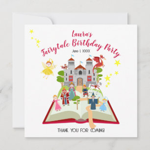 Tarjeta De Agradecimiento Fairytale Stories Chica fiesta de cumpleaños