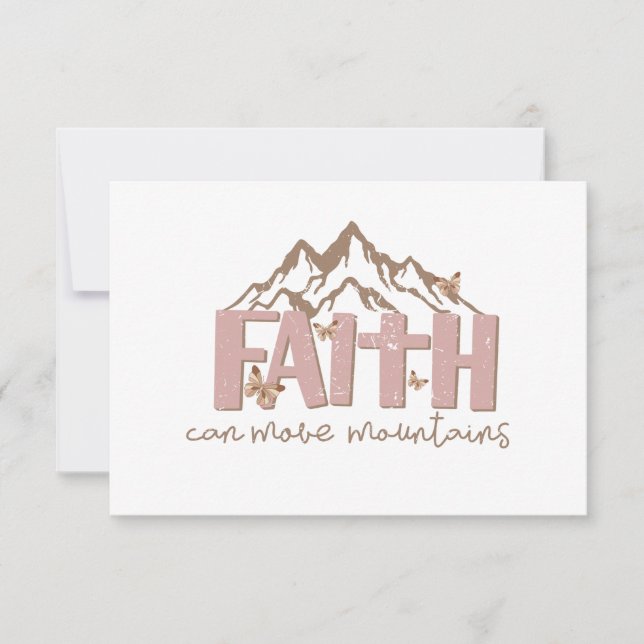 Tarjeta De Agradecimiento Faith Can Move Mountains Card (Anverso)