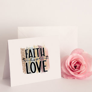 Tarjeta De Agradecimiento Faith Hope Love Blank Card