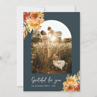 Tarjeta De Agradecimiento Fall botanical floral thanksgiving card
