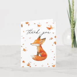 Tarjeta De Agradecimiento Fall Fairy First Birday Gracias con un Fox