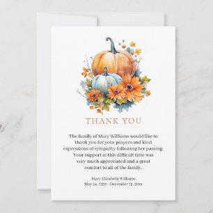 Tarjeta De Agradecimiento Fall Floral Bereavement Funeral Gracias