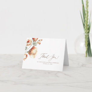 Tarjeta De Agradecimiento Fall Floral Boda Gracias