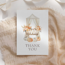 Tarjeta De Agradecimiento Fall Floral Pumpkin Baby Shower