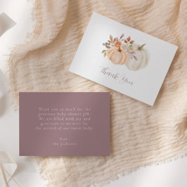 Tarjeta De Agradecimiento Fall Floral Pumpkin Baby Shower