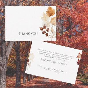 Tarjeta De Agradecimiento Fall Foliage Funeral Bereavement Gracias
