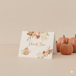 Tarjeta De Agradecimiento Fall In Love Rustic Elegant Bridal Shower