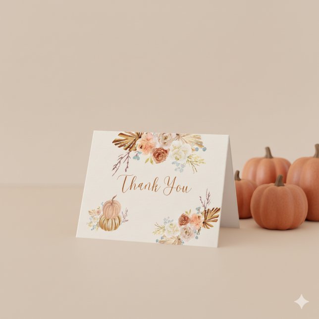 Tarjeta De Agradecimiento Fall In Love Rustic Elegant Bridal Shower (Subido por el creador)