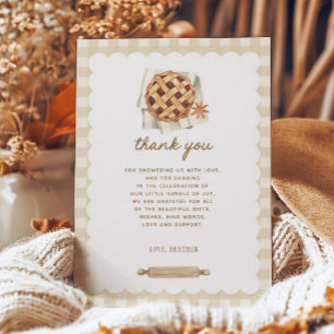 Tarjeta De Agradecimiento Fall Little Cutie Pie Baby Shower