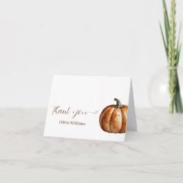 Tarjeta De Agradecimiento Fall Little Pumpkin Baby Shower