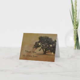 Tarjeta De Agradecimiento Fall Oak Tree Lantern Boda Gracias
