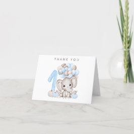 Tarjeta De Agradecimiento Fall Otoño First Birthday Boy Gracias Card