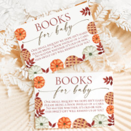 Tarjeta De Agradecimiento Fall Pumpkin Book Request Baby Show Enclosure Card