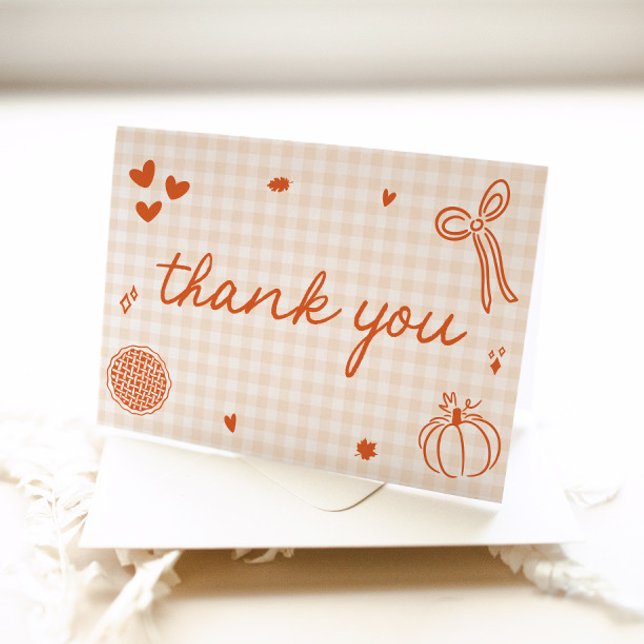 Tarjeta De Agradecimiento Fall Whimsical A Little Cutie Pie Baby Shower (Fall Whimsical A Little Cutie Pie Baby Shower Thank You Card)