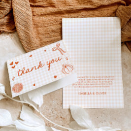 Tarjeta De Agradecimiento Fall Whimsical A Little Cutie Pie Baby Shower