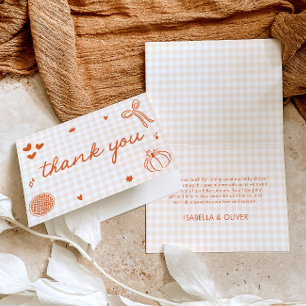 Tarjeta De Agradecimiento Fall Whimsical A Little Cutie Pie Baby Shower