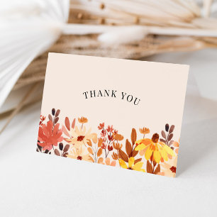 Tarjeta De Agradecimiento Fall Wildflower Terracotta Thank You