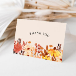 Tarjeta De Agradecimiento Fall Wildflower Terracotta Thank You