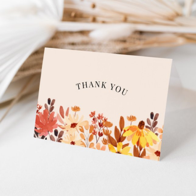 Tarjeta De Agradecimiento Fall Wildflower Terracotta Thank You (Subido por el creador)