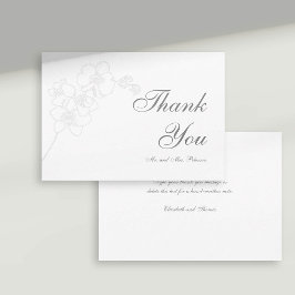 Tarjeta De Agradecimiento Falsa Grabado en relieve orquídea arte Boda formal