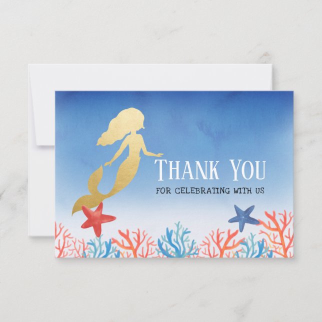 Tarjeta De Agradecimiento Falso azul Baby Shower del Relieve metalizado (Anverso)