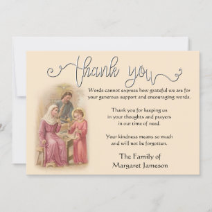 Tarjeta De Agradecimiento Familia Católica Religiosa Santo Gracias Condolenc