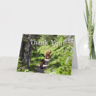 Tarjeta De Agradecimiento Familia de oso marrón