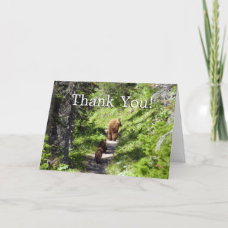 Tarjeta De Agradecimiento Familia de oso marrón