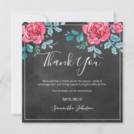 Tarjeta De Agradecimiento Familia Funeral Gracias Rosas de acuarela Foto