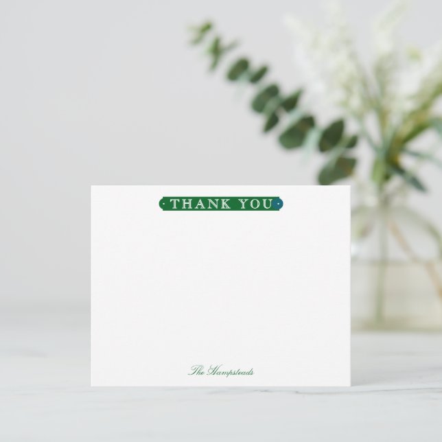 Tarjeta De Agradecimiento Family or Couples Formal Forest Green Stationery (Anverso de pie)