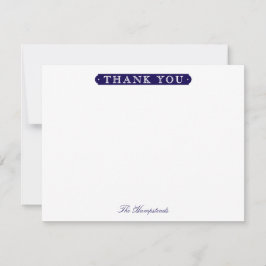 Tarjeta De Agradecimiento Family or Couples Formal Navy Blue Stationery