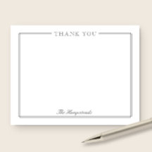 Family or Wedding Elegant Script Gray Stationery