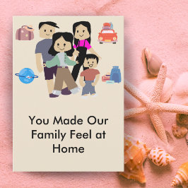 Tarjeta De Agradecimiento Family Stay Host Card with Custom Message Option