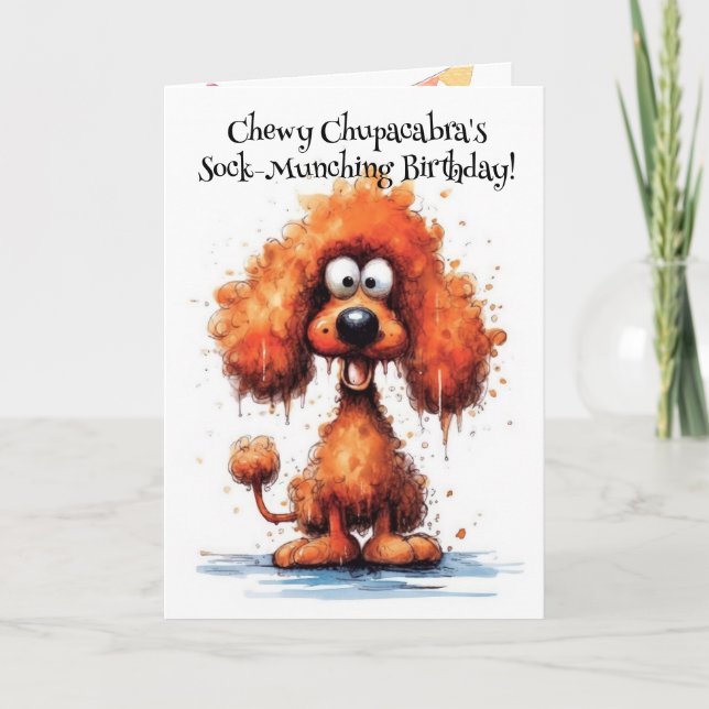 Tarjeta De Agradecimiento Famoso monstruo del perro: cumpleaños de Chewy Chu (Anverso)