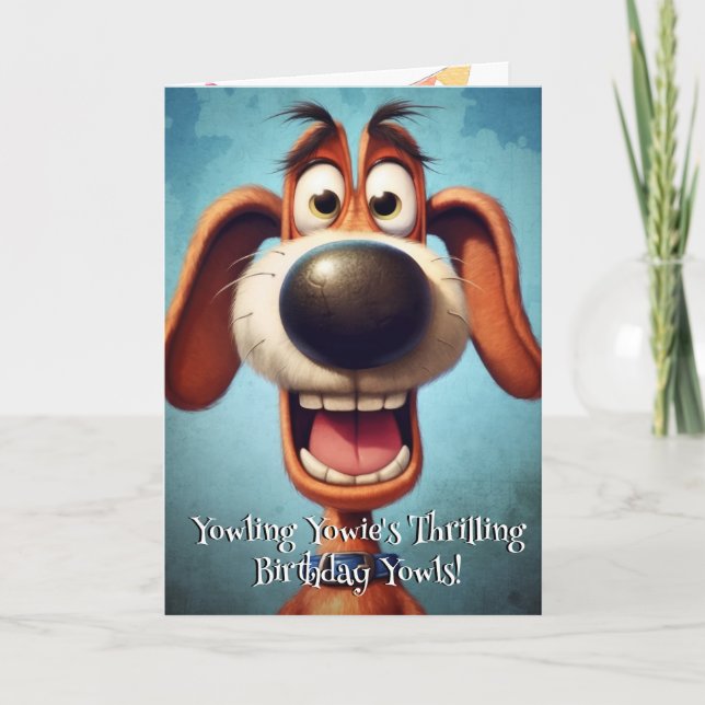 Tarjeta De Agradecimiento Famoso monstruo del perro: Yowling Yowie Birthday (Anverso)