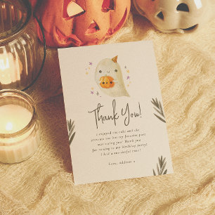 Tarjeta De Agradecimiento Famoso Un lindo Halloween Primer Cumpleaños Gracia