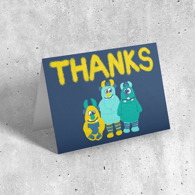 Tarjeta De Agradecimiento Famosos monstruos de pequeños Personalizados (Subido por el creador)